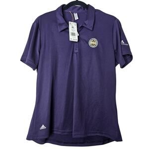 NEW Adidas XL Dark Purple Golf Polo Shirt PGA Womens Wicking Primegreen
